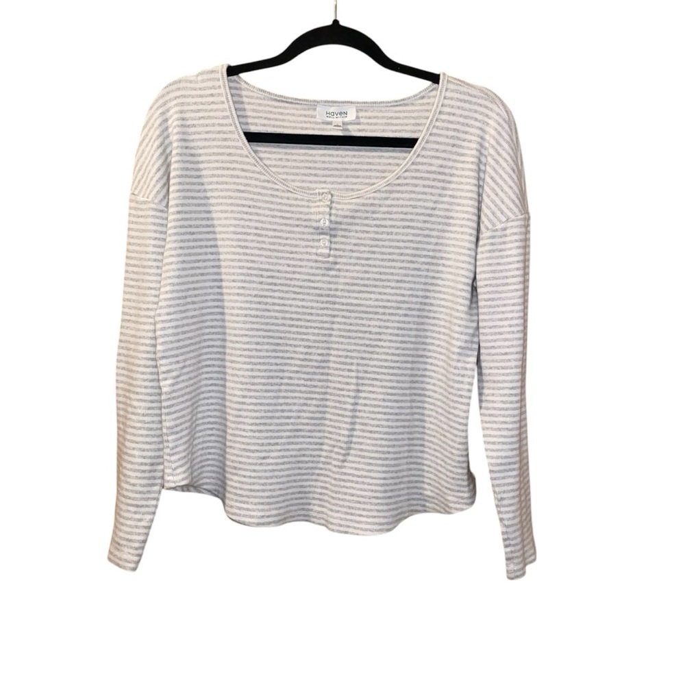 Haven Well Within Striped Long Sleeve Top Size Large